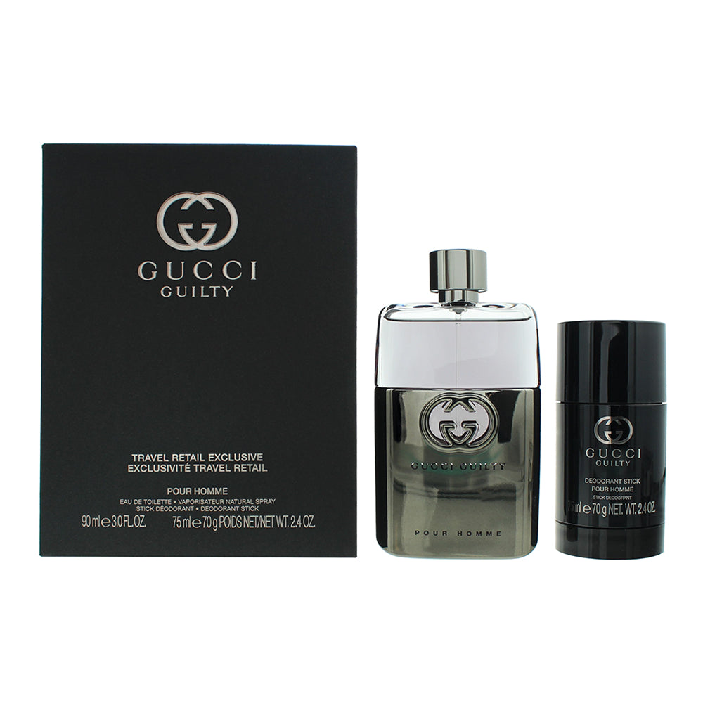 Gucci Guilty Pour Homme 2 Piece Gift Set: Eau de Toilette 90ml - Deodo