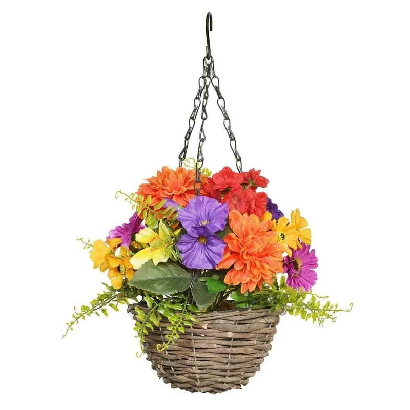 Multi-coloured Flower Hanging Basket