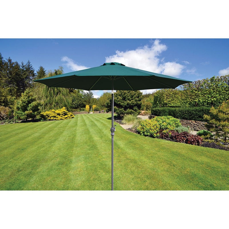 2.7M Green Parasol with Crank & Tilt