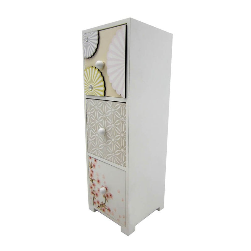 Oriental Blossom 3 Drawer Small Tower