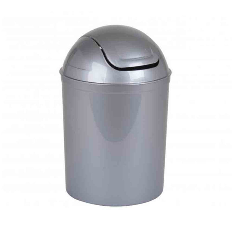 5L Silver Plastic Swing Bin