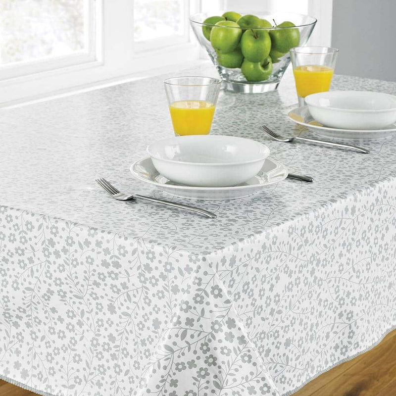 Floral Grey Tablecloth 132x178cm