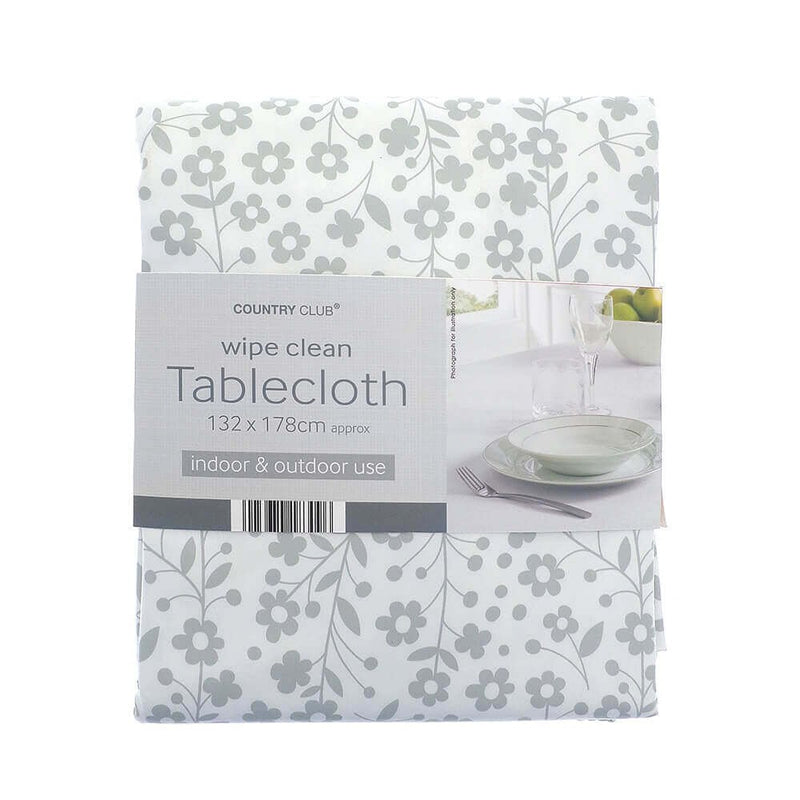 Floral Grey Tablecloth 132x178cm