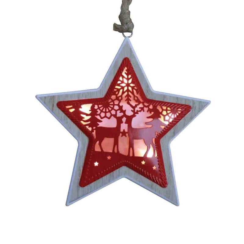 LED Wooden Hanging Star