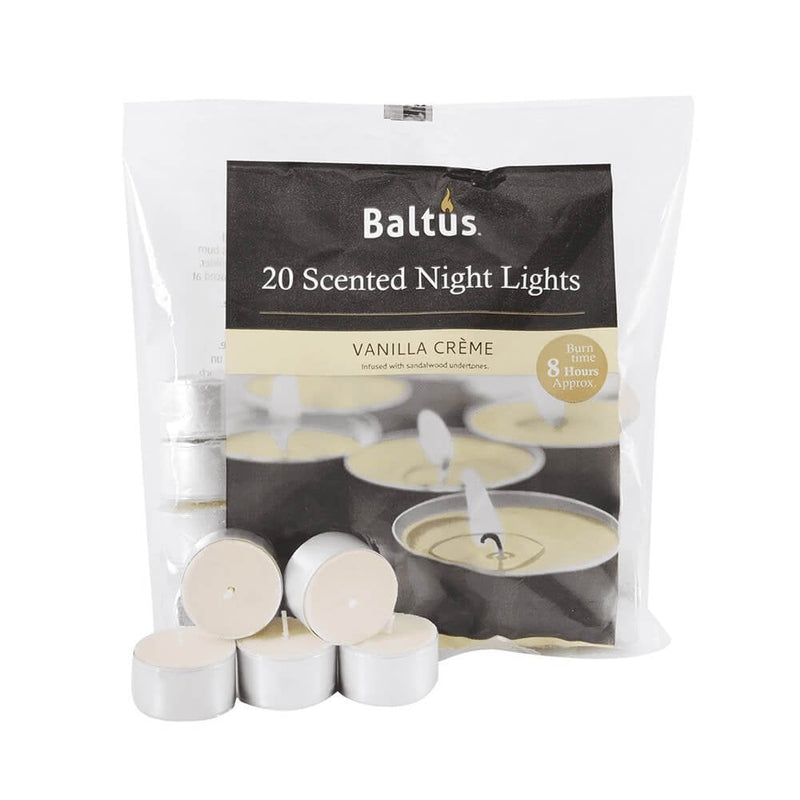 20 Scented Night Light Candles - Vanilla Cr+¿me