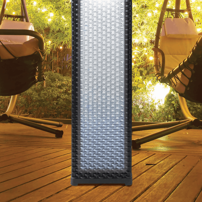 Silver & Stone Roma Squared Rattan Solar Floor Lamp