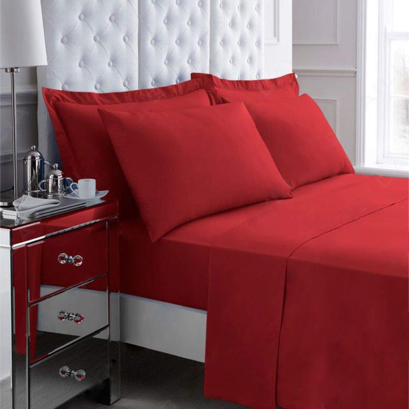 Non Iron Percale Sheets - Red