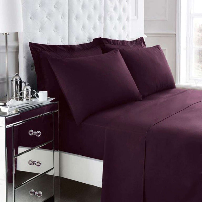 Non Iron Percale Bedding Sheet Range - Berry