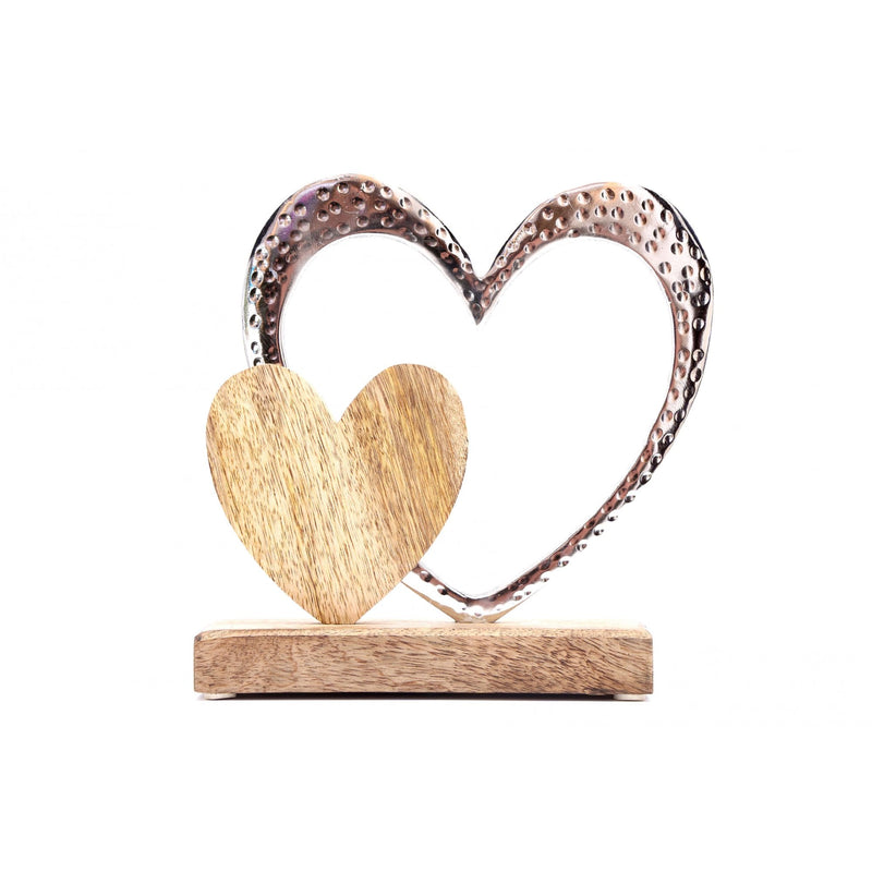 Wooden Double Heart Ornament