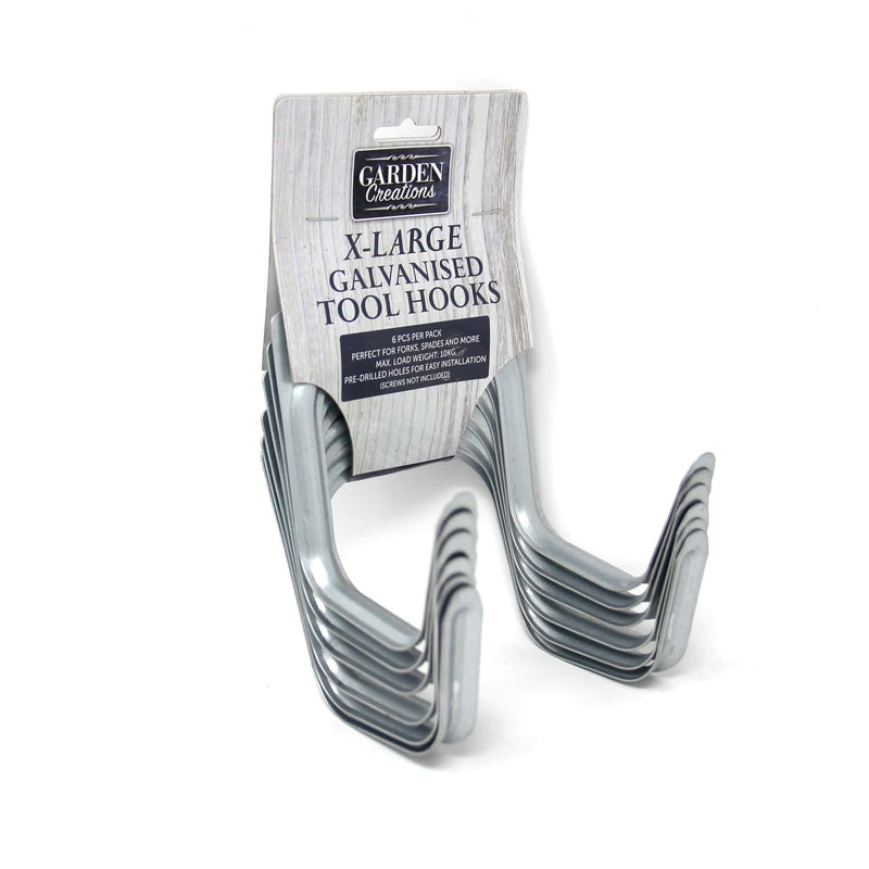 XL Galvanised Tool Hooks 6 Pack