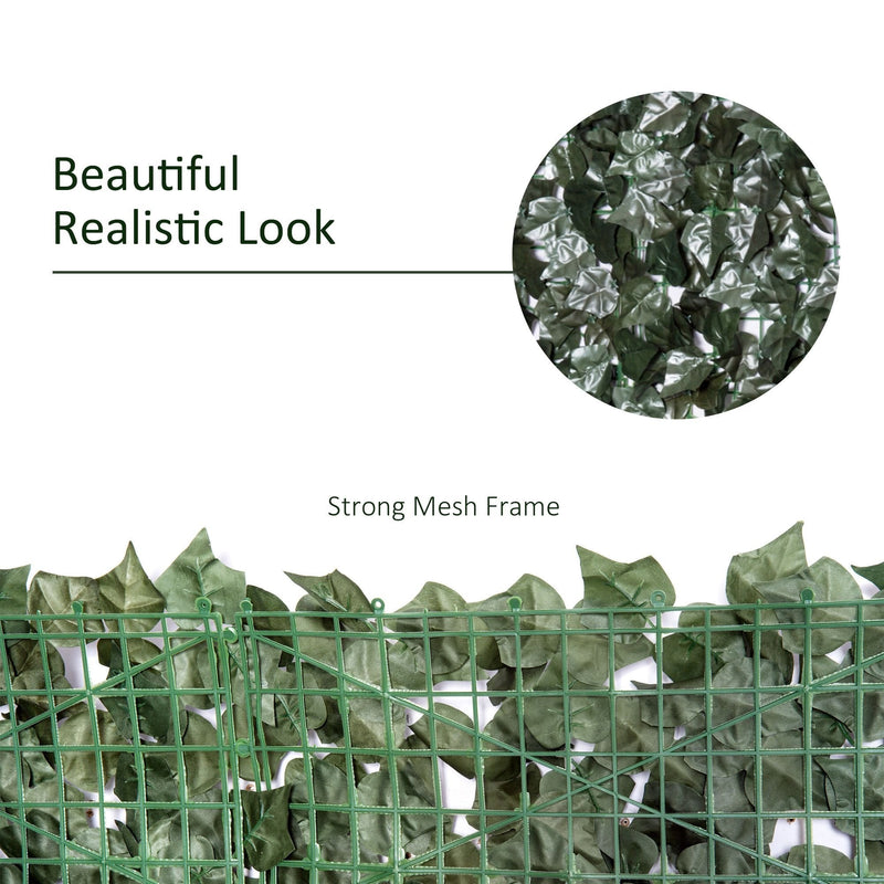 Outsunny   Artifical Leaf Trellis - Dark Green