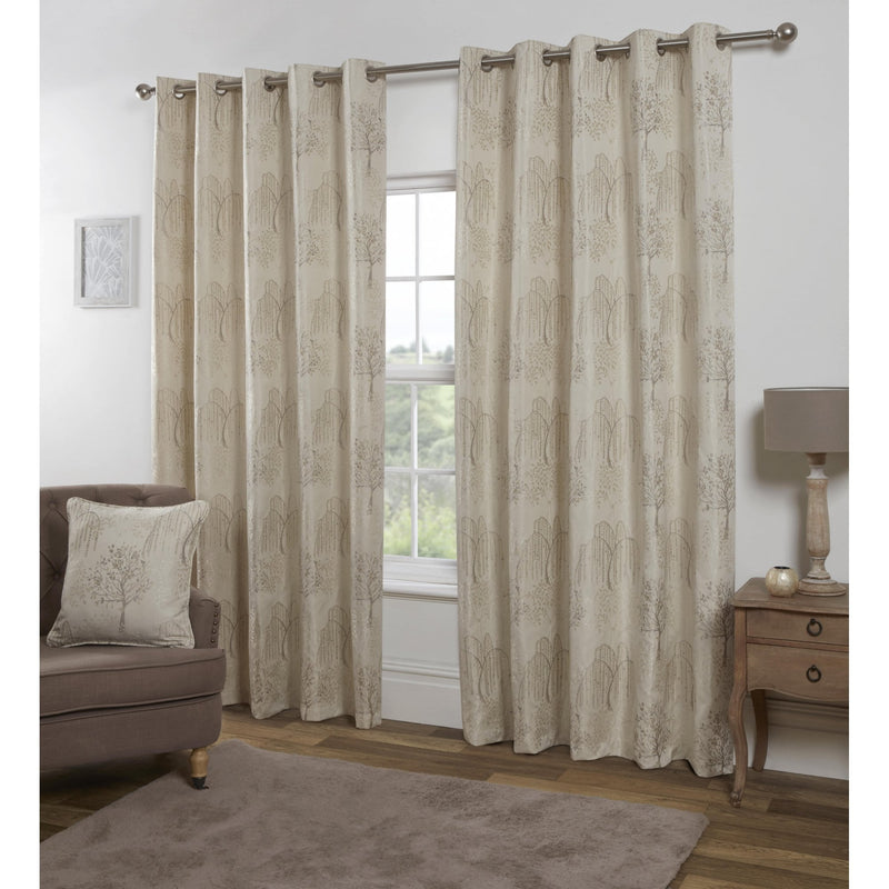 Orchard Patterned Eyelet Curtains - Ivory