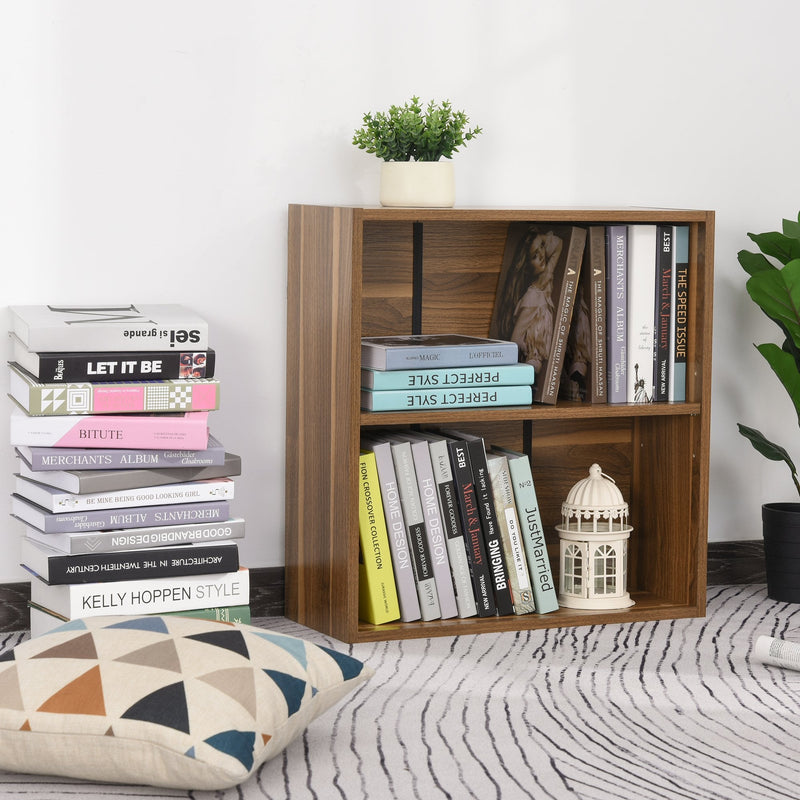 Wooden 2 Tier Storage Unit Cabinet-Walnut