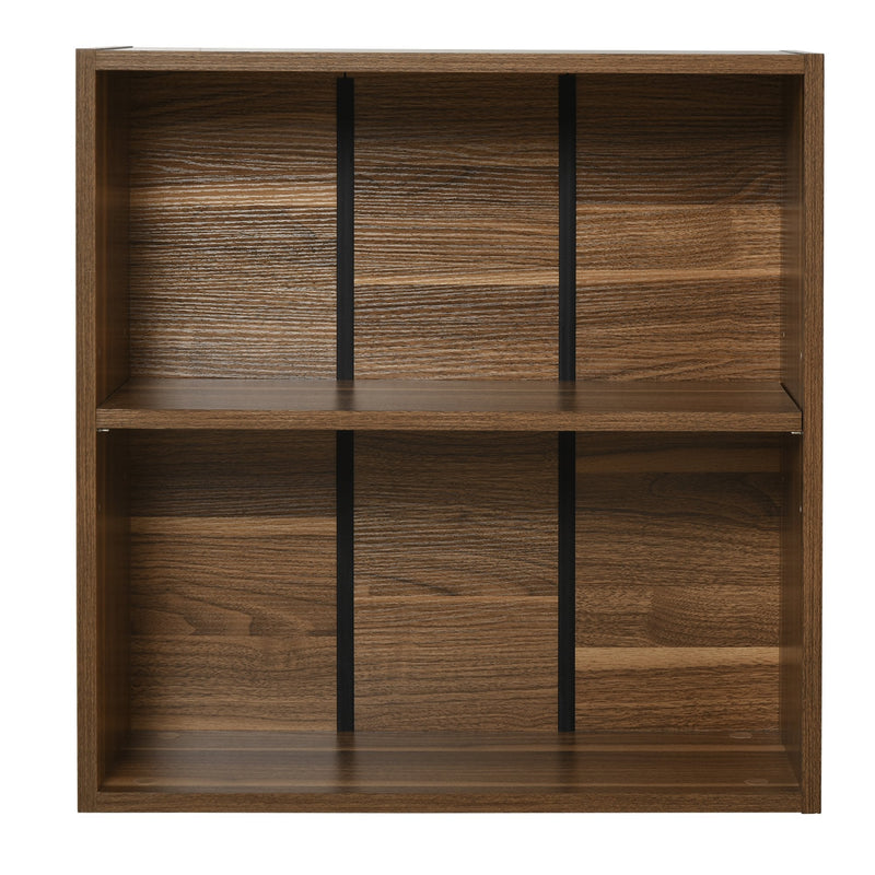 Wooden 2 Tier Storage Unit Cabinet-Walnut