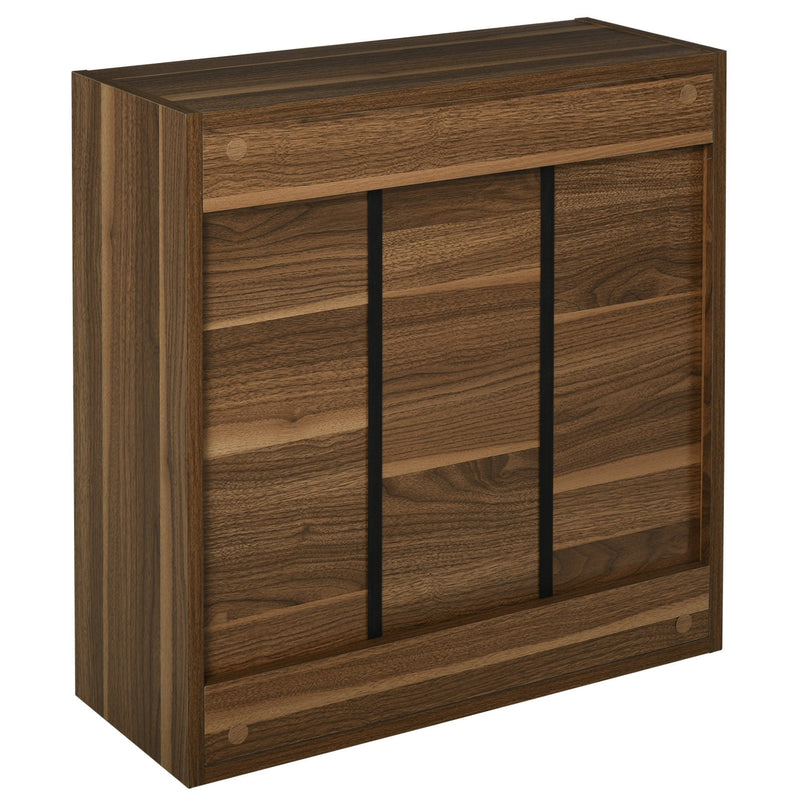 Wooden 2 Tier Storage Unit Cabinet-Walnut