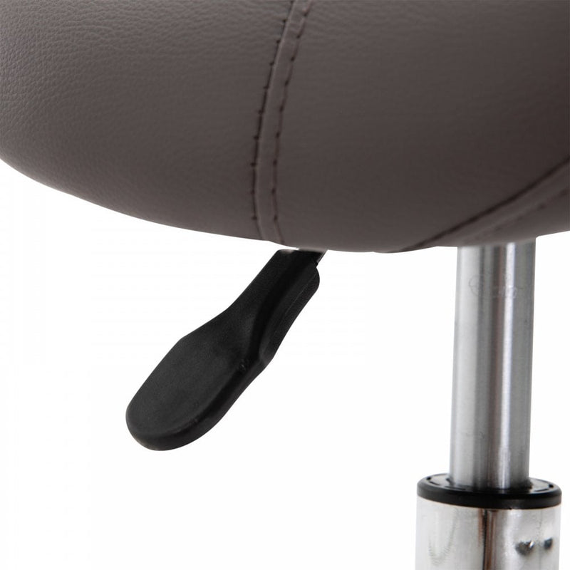 HOMCOM Faux Leather Height Adjustable Cosmetic Saddle Stool - Grey