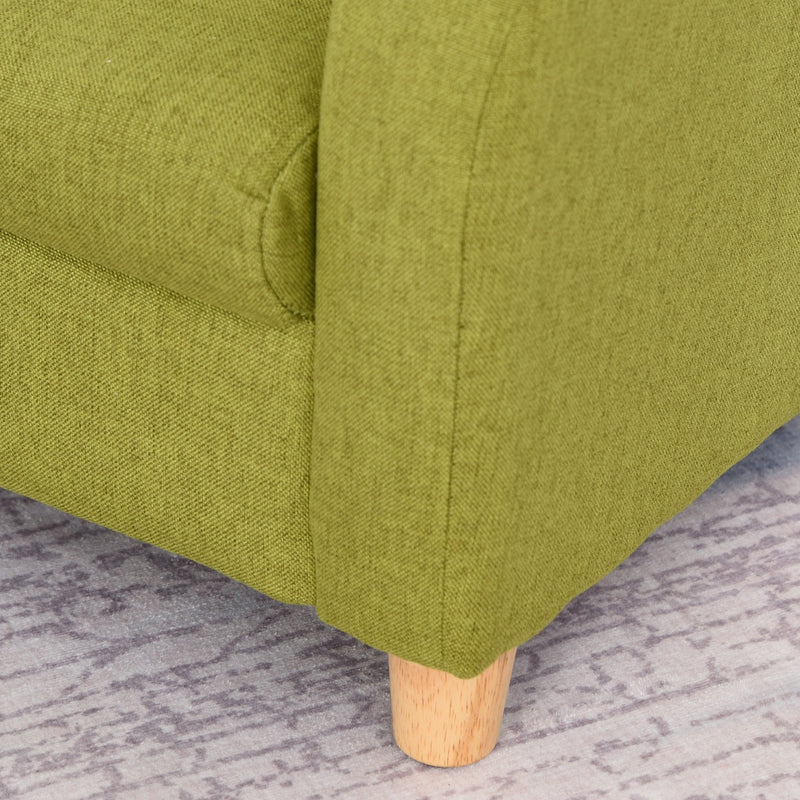 Kids Elevated Linen Upholstered Armchair Green