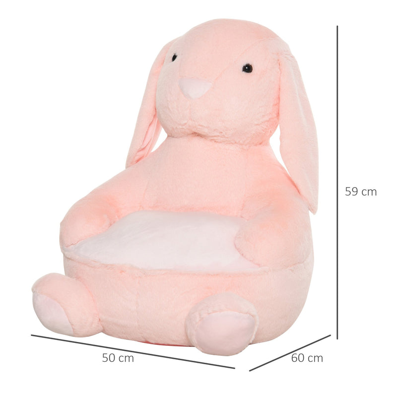 Kids Sofa Chair Children Plush Armchair Stuffed Cute Rabbit Toy Support Seat Learning Sitting Baby Nest Sleeping Cushion Bed Soft Snuggle Furniture for Reading Feeding Relaxing 60 x 50 x 59cm Pink 60x50x59cm