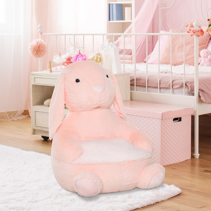 Kids Sofa Chair Children Plush Armchair Stuffed Cute Rabbit Toy Support Seat Learning Sitting Baby Nest Sleeping Cushion Bed Soft Snuggle Furniture for Reading Feeding Relaxing 60 x 50 x 59cm Pink 60x50x59cm