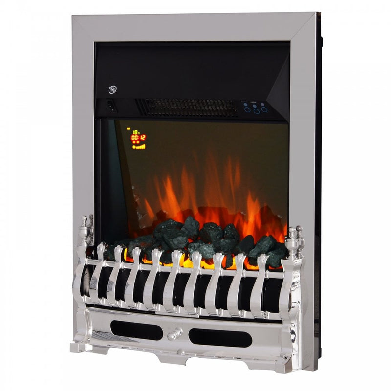 HOMCOM LED Flame Electric Fire Place - Silver