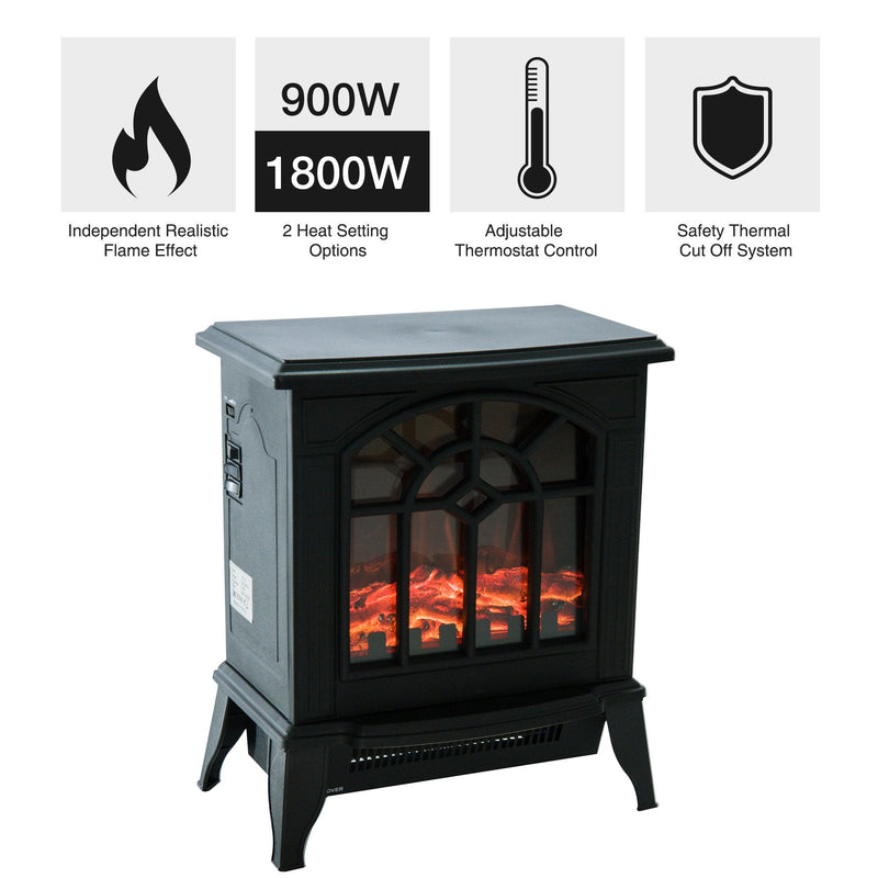 Electric Heater, 1000W/2000W-Black