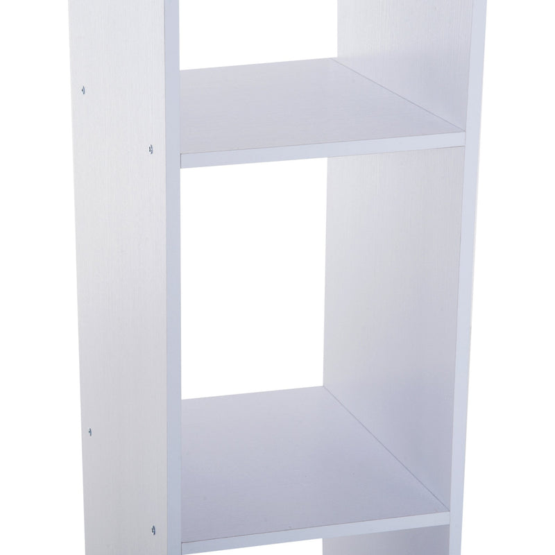 Open Wardrobe Double Mobile With Clothes Hanging Rails Storage Shelves Organizer W/6 Wheels-White