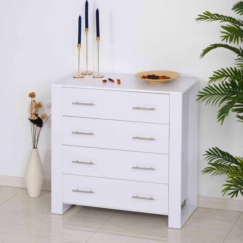 Particle Board 4-Drawer Bedroom Cabinet White