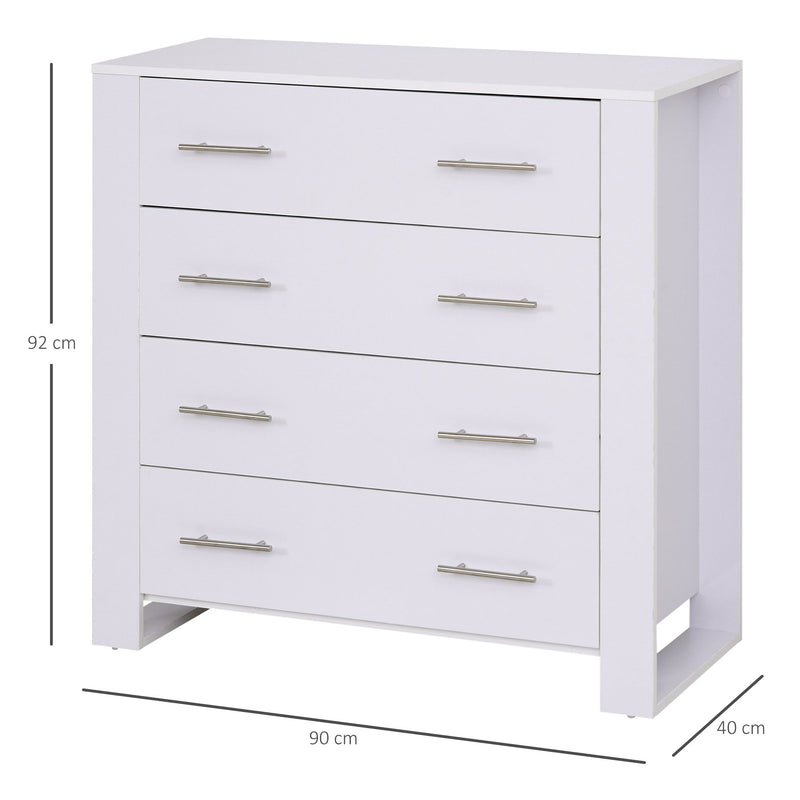 Particle Board 4-Drawer Bedroom Cabinet White