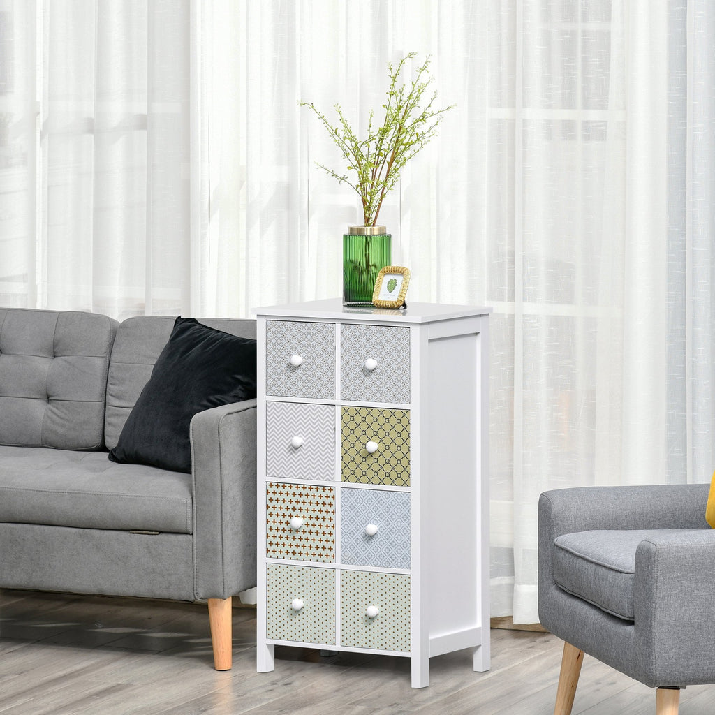 HOMCOM 8-Drawer Dresser, 3-Tier Fabric Chest of Drawers, Storage Tower