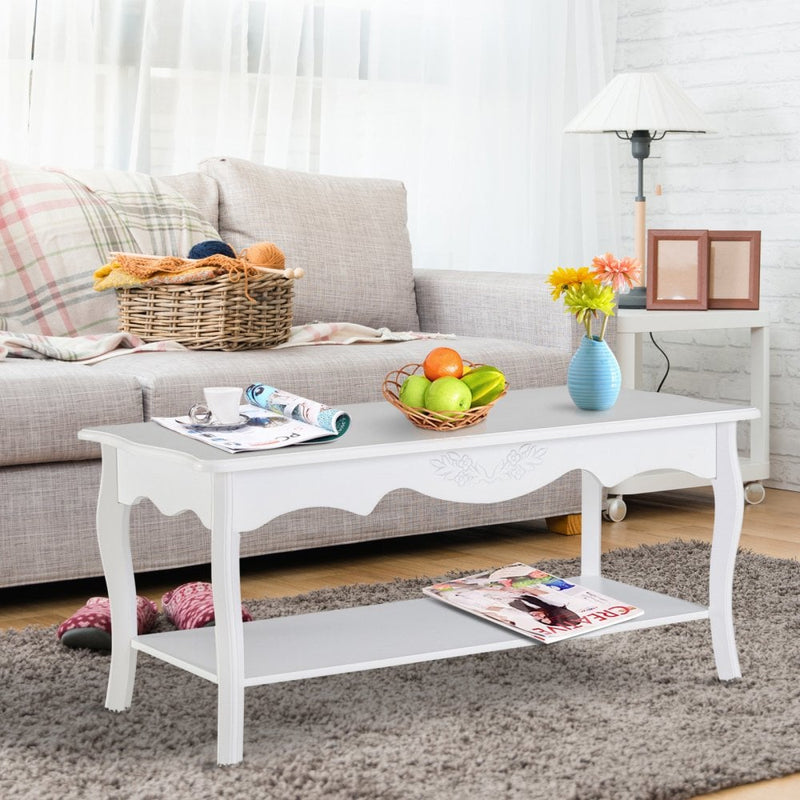 Coffee Table, 94Lx44Wx42H cm-White |