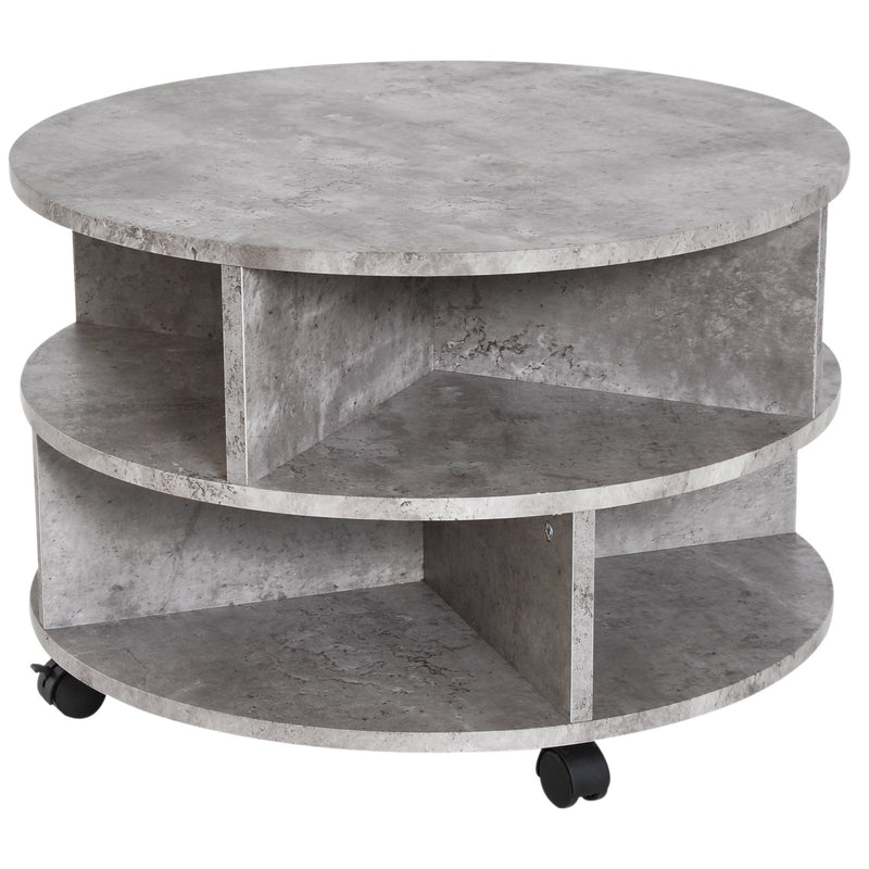 Coffee Table, 2-Tier, 60Wx39.5H cm-Cement Colour