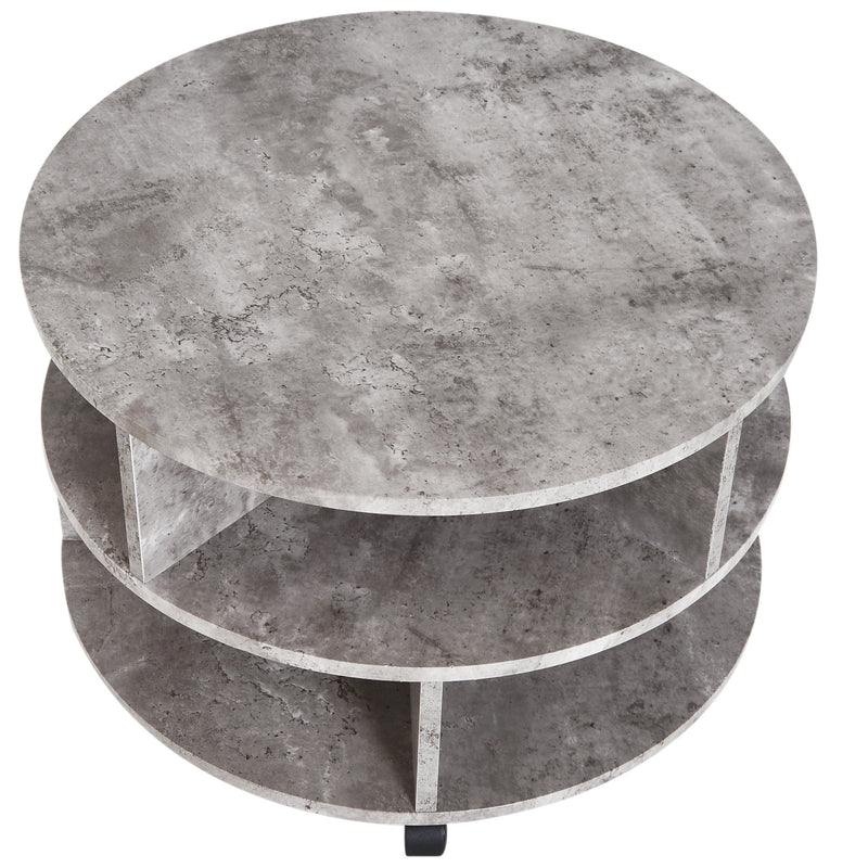 Coffee Table, 2-Tier, 60Wx39.5H cm-Cement Colour