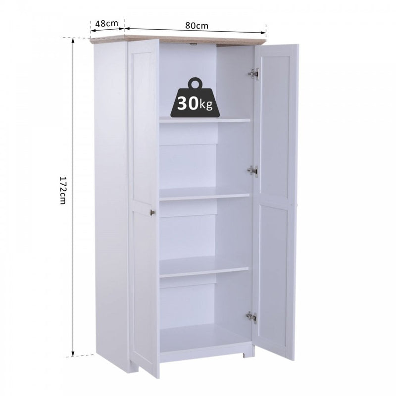 Cabinet With 2 Doors 4 Shelves-White