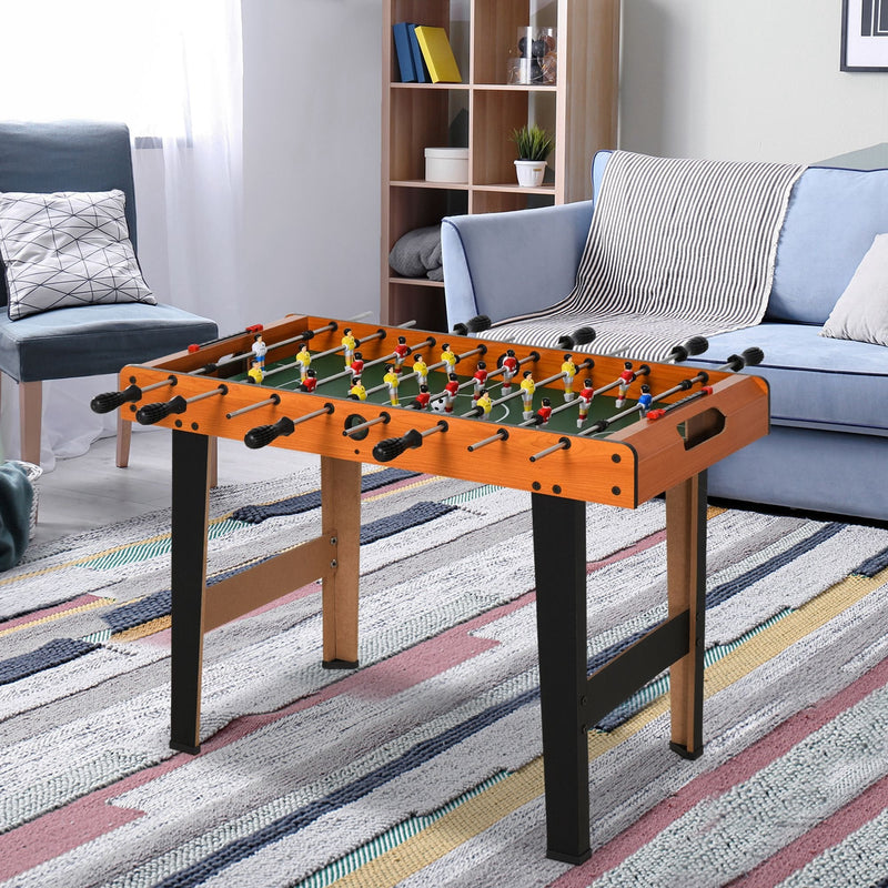 HOMCOM Soozier Foosball Table Heavy Duty  84.5cm for Arcades, Pub, Game Room, 8 Rods, 2 Balls Wooden Arcades Room Bar