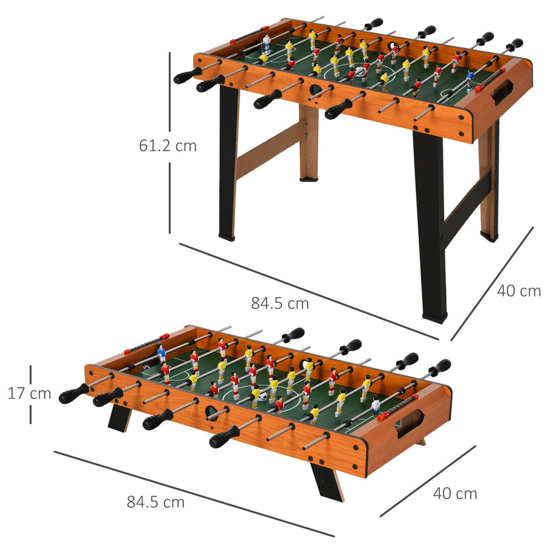 HOMCOM Soozier Foosball Table Heavy Duty  84.5cm for Arcades, Pub, Game Room, 8 Rods, 2 Balls Wooden Arcades Room Bar