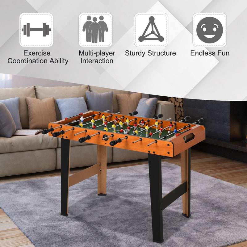 HOMCOM Soozier Foosball Table Heavy Duty  84.5cm for Arcades, Pub, Game Room, 8 Rods, 2 Balls Wooden Arcades Room Bar