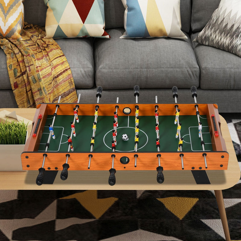 HOMCOM Soozier Foosball Table Heavy Duty  84.5cm for Arcades, Pub, Game Room, 8 Rods, 2 Balls Wooden Arcades Room Bar