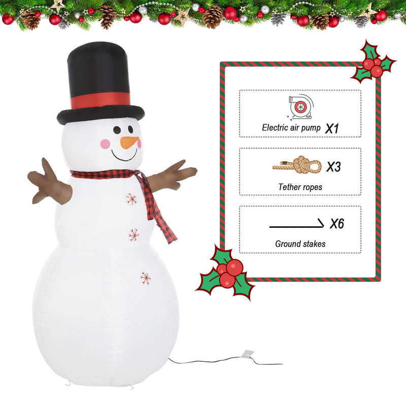 HOMCOM 1.8m LED Polyester Outdoor Christmas Inflatable Snow Man