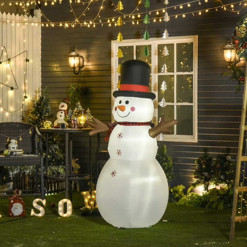 HOMCOM 1.8m LED Polyester Outdoor Christmas Inflatable Snow Man