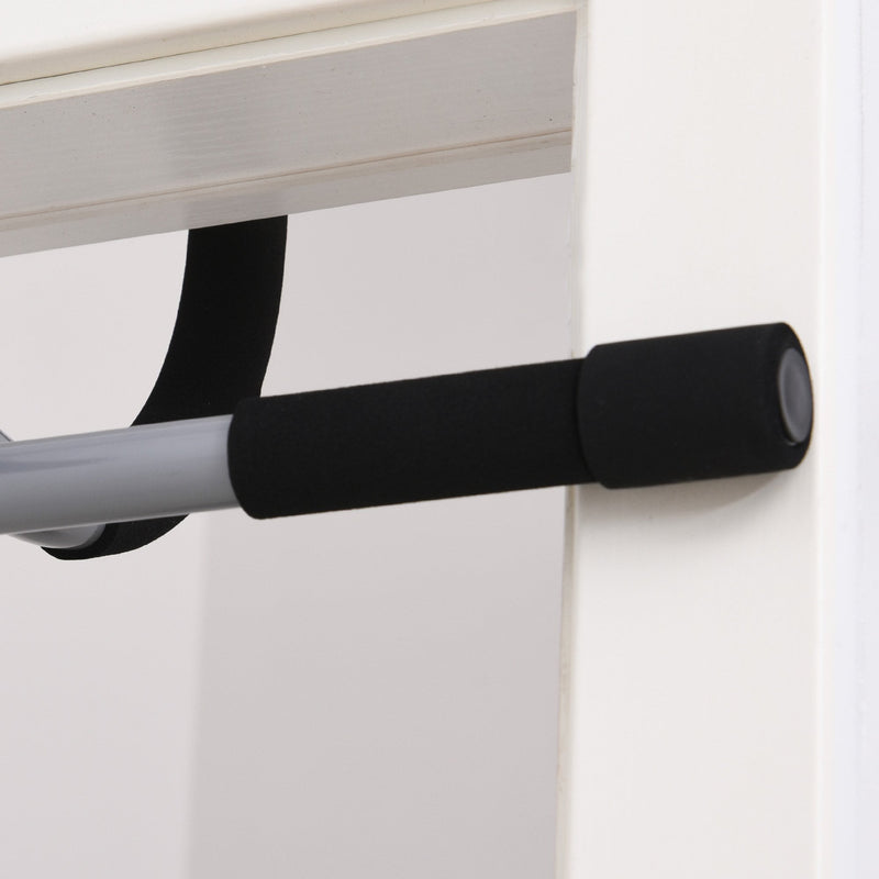 Steel Horizontal Home Door Frame Pull-Ups Bar Silver/Black