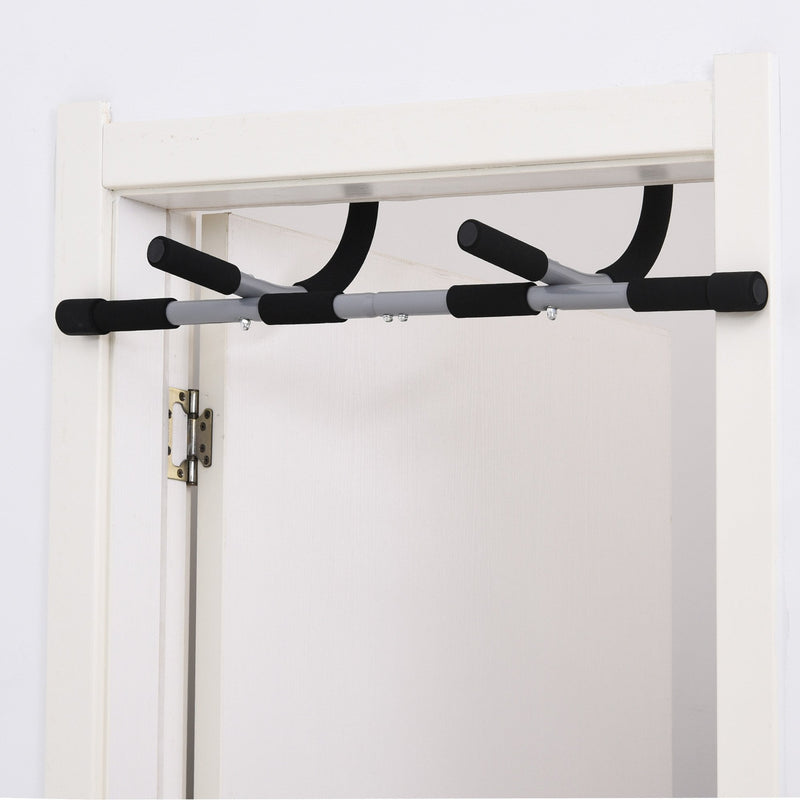 Steel Horizontal Home Door Frame Pull-Ups Bar Silver/Black