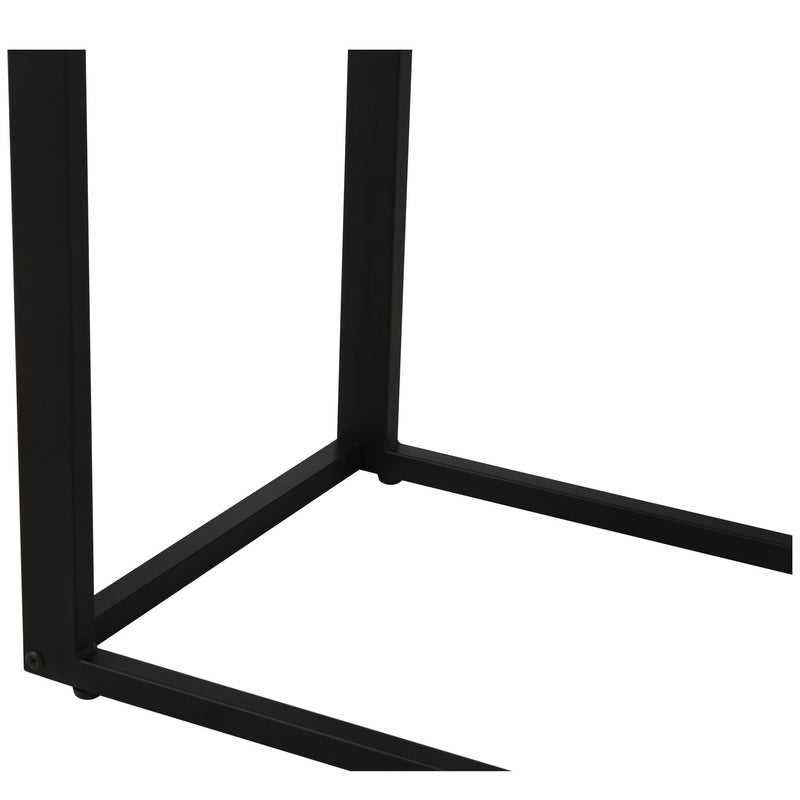 Steel Frame C-Shaped Side Table Brown