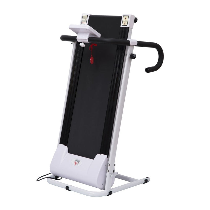 Steel Folding Motorized Home Treadmill w/ LCD Monitor White