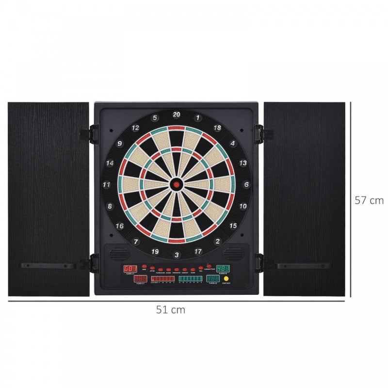 HOMCOM MDF LED Electronic Dartboard w/ 12 Darts