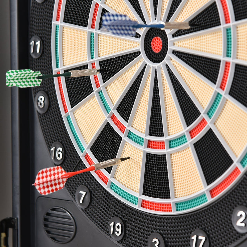 HOMCOM MDF LED Electronic Dartboard w/ 12 Darts