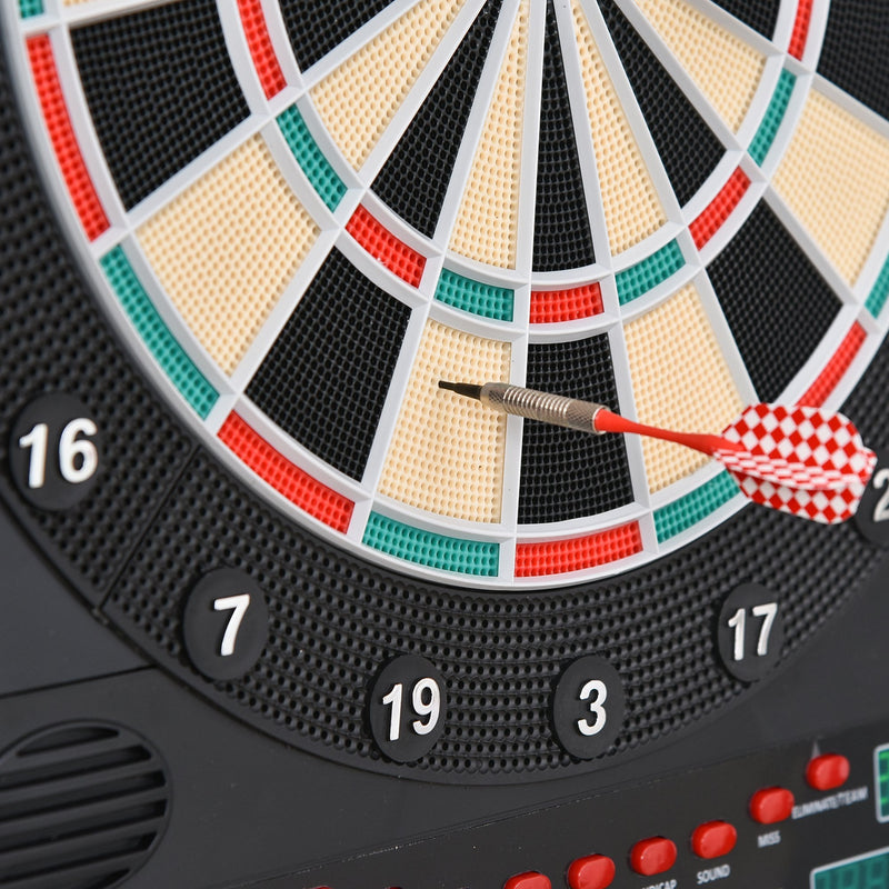 HOMCOM MDF LED Electronic Dartboard w/ 12 Darts