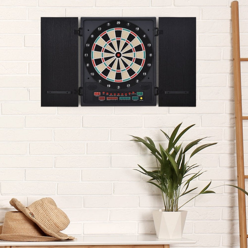 HOMCOM MDF LED Electronic Dartboard w/ 12 Darts