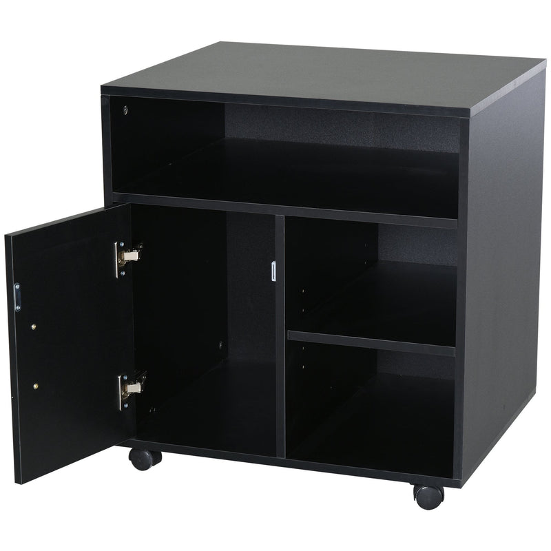 Particle Board 4-Compartment Storage Unit Black