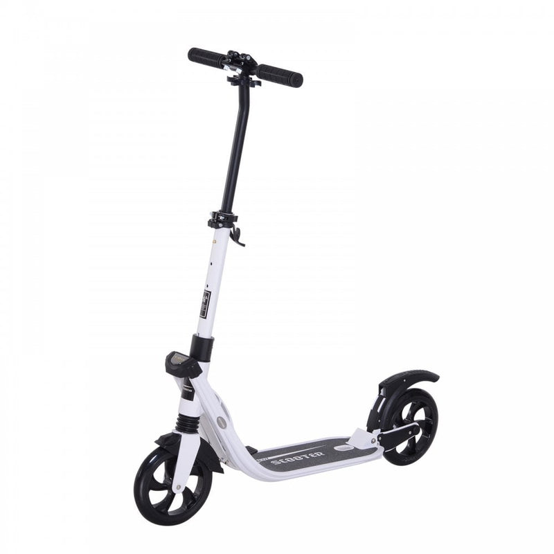 ALPINE SPIRIT Foldable Kick Scooter, Adjustable Height, 93.5L x 38W x 95-105Hcm-White