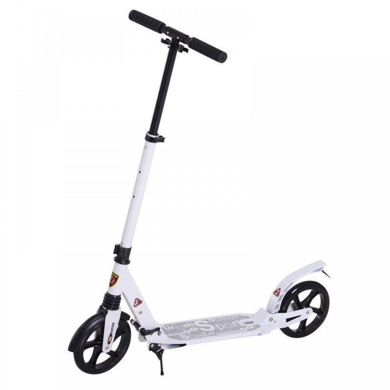 ALPINE SPIRIT Foldable Kick Scooter, Adjustable Height, 94L x 38W x 90-105Hcm-White